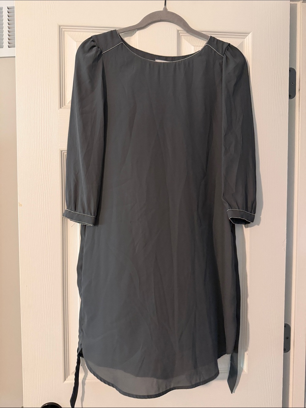 H&M Black Semi-Sheer Tunic Dress with 3/4 Sleeves